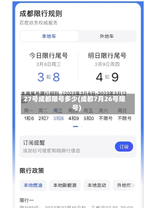27号成都限号多少(成都7月26号限号)-第3张图片