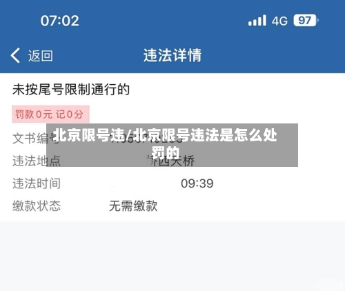 北京限号违/北京限号违法是怎么处罚的