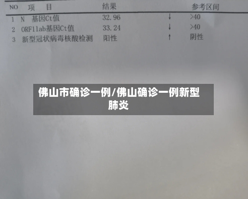 佛山市确诊一例/佛山确诊一例新型肺炎-第2张图片