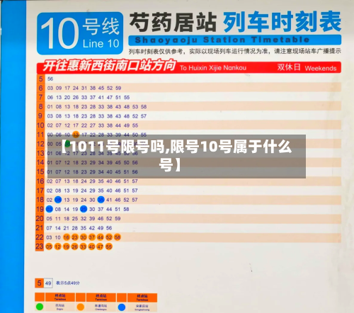 【1011号限号吗,限号10号属于什么号】