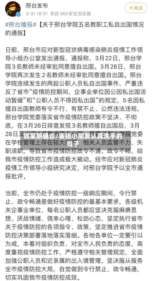 郭某鹏确诊/表扬小朋友认真洗手的句子