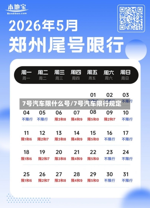 7号汽车限什么号/7号汽车限行规定
