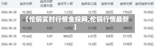 【伦铜实时行情金投网,伦铜行情最新】-第1张图片