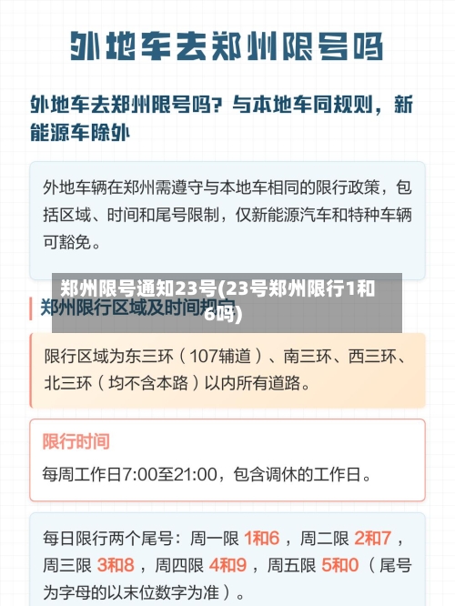 郑州限号通知23号(23号郑州限行1和6吗)-第1张图片
