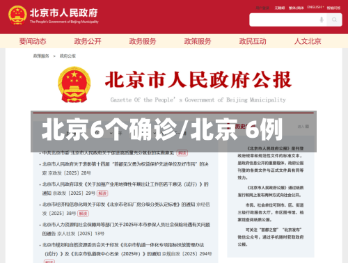 北京6个确诊/北京 6例-第1张图片