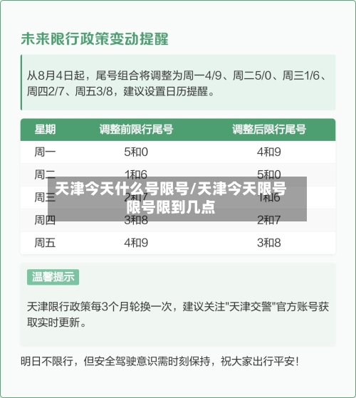 天津今天什么号限号/天津今天限号限号限到几点-第1张图片