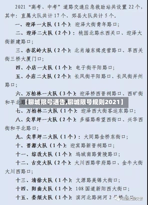 【聊城限号通告,聊城限号规则2021】