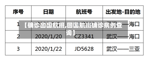【确诊回国航班,回国航班确诊病例查询】-第1张图片