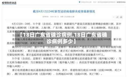 【18日广东省确诊病例,18日广东省确诊病例多少】