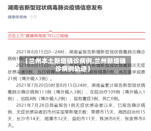 【兰州本土新增确诊病例,兰州新增确诊病例轨迹】