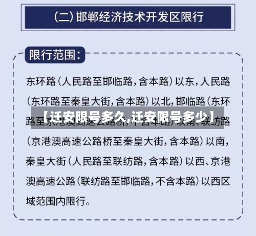 【迁安限号多久,迁安限号多少】