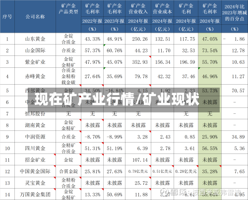 现在矿产业行情/矿业现状
