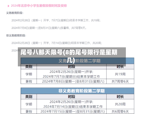 尾号八那天限号(8的尾号限行是星期几)