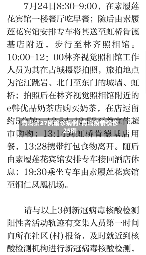 青岛第27例确诊病例/青岛疫情确诊25例