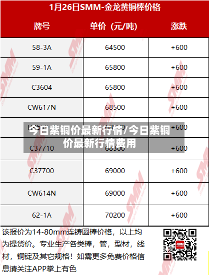 今日紫铜价最新行情/今日紫铜价最新行情费用