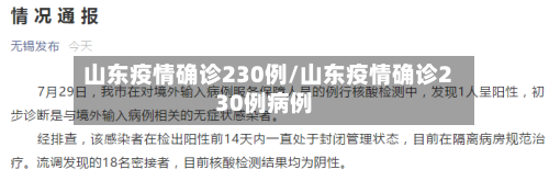 山东疫情确诊230例/山东疫情确诊230例病例-第3张图片