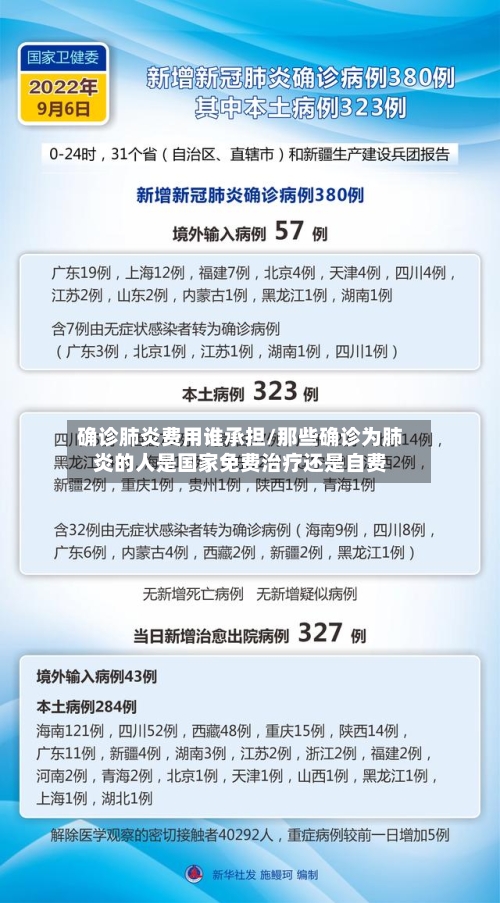 确诊肺炎费用谁承担/那些确诊为肺炎的人是国家免费治疗还是自费