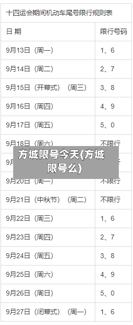 方城限号今天(方城限号么)-第3张图片