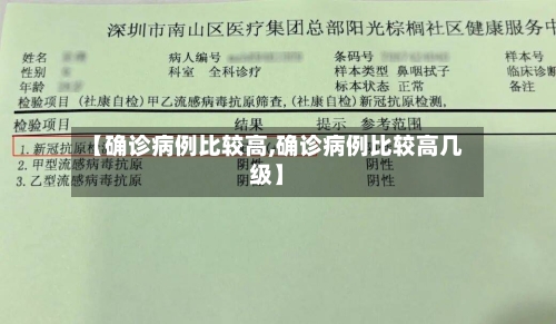 【确诊病例比较高,确诊病例比较高几级】-第2张图片