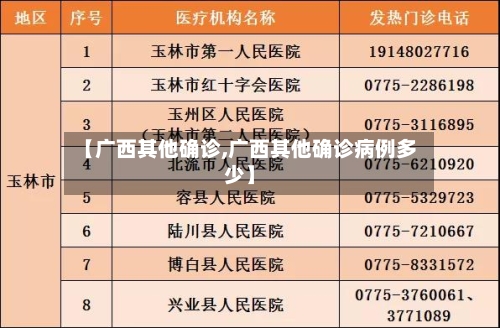 【广西其他确诊,广西其他确诊病例多少】-第2张图片
