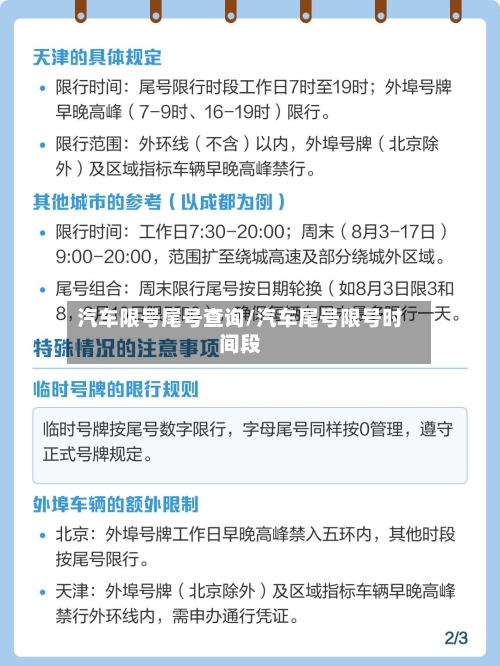汽车限号尾号查询/汽车尾号限号时间段-第3张图片