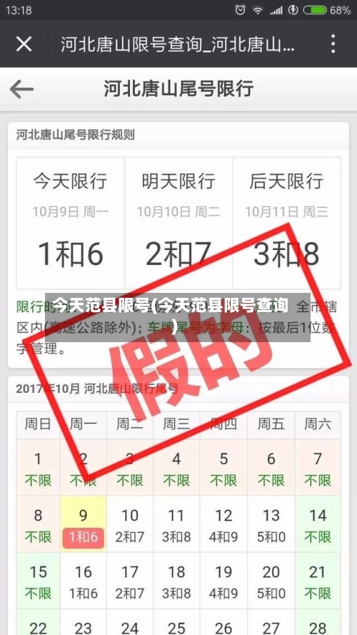 今天范县限号(今天范县限号查询)