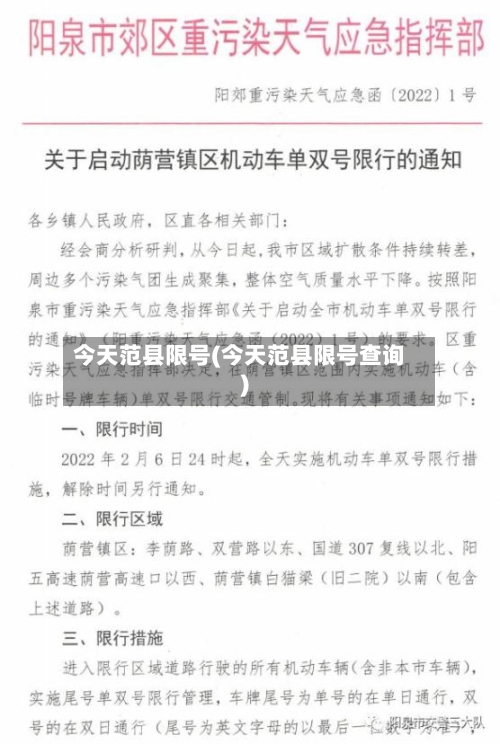 今天范县限号(今天范县限号查询)-第2张图片