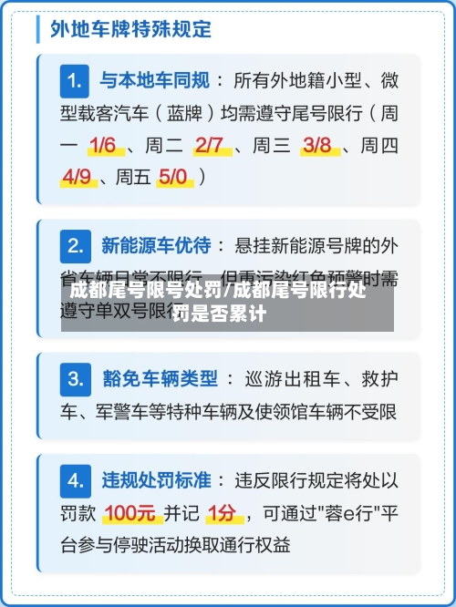 成都尾号限号处罚/成都尾号限行处罚是否累计-第2张图片