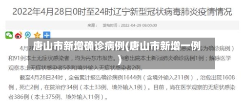 唐山市新增确诊病例(唐山市新增一例)-第2张图片