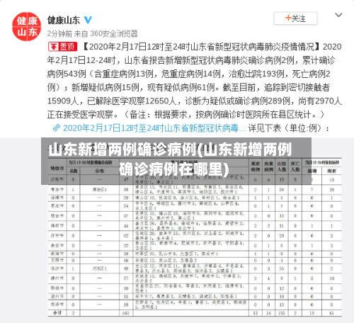 山东新增两例确诊病例(山东新增两例确诊病例在哪里)-第3张图片