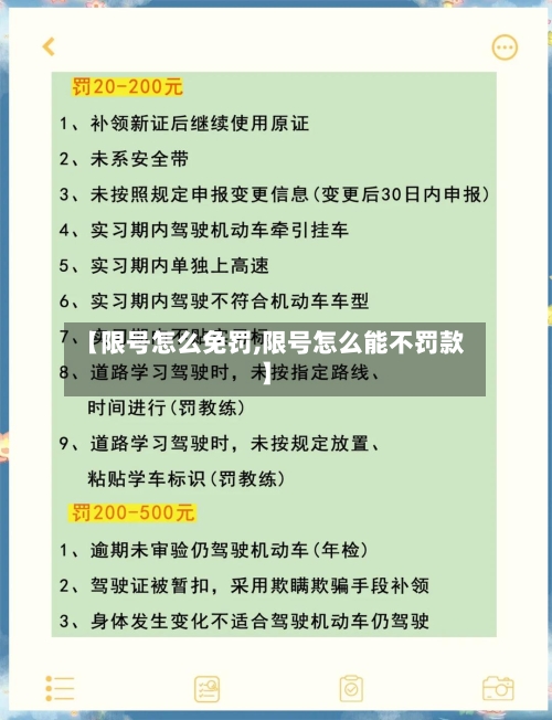 【限号怎么免罚,限号怎么能不罚款】-第2张图片