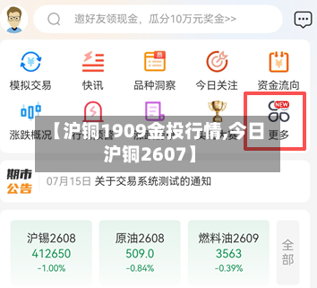 【沪铜1909金投行情,今日沪铜2607】