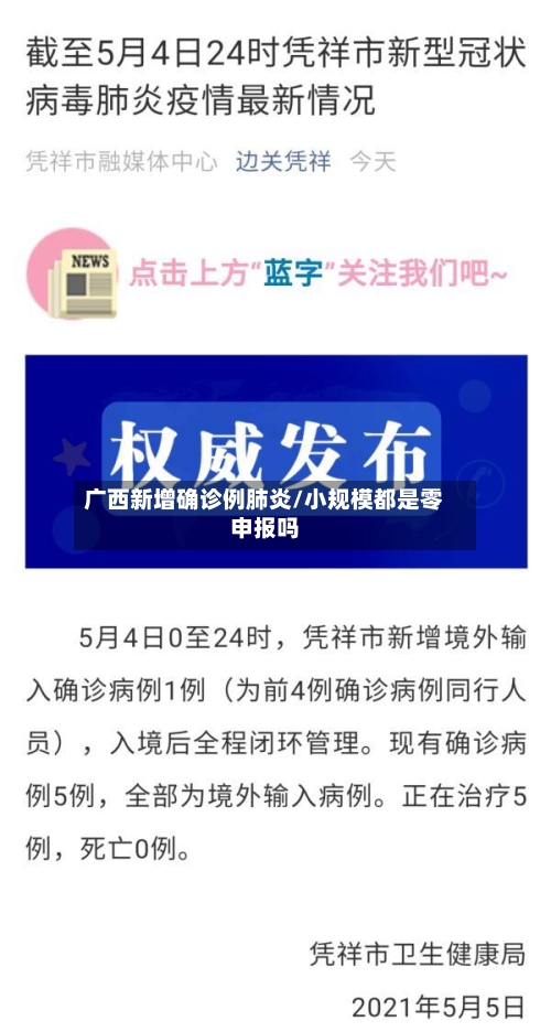 广西新增确诊例肺炎/小规模都是零申报吗