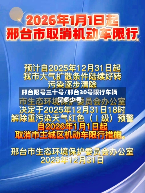 邢台限号三十号/邢台30号限行车辆是多少号-第2张图片