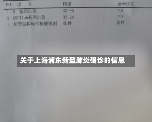 关于上海浦东新型肺炎确诊的信息-第2张图片