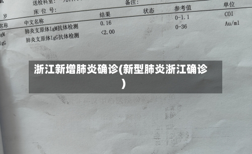 浙江新增肺炎确诊(新型肺炎浙江确诊)